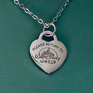 Theme park inspired sterling silver necklace 18"-20" in length